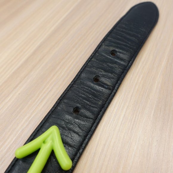 VINTAGE Black Belt Men 38 Leather Simple Dress Genuine Handcrafted USA CLUB ROOM - Picture 10 of 11